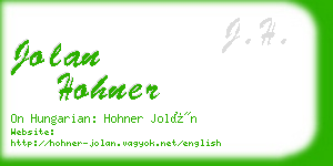 jolan hohner business card